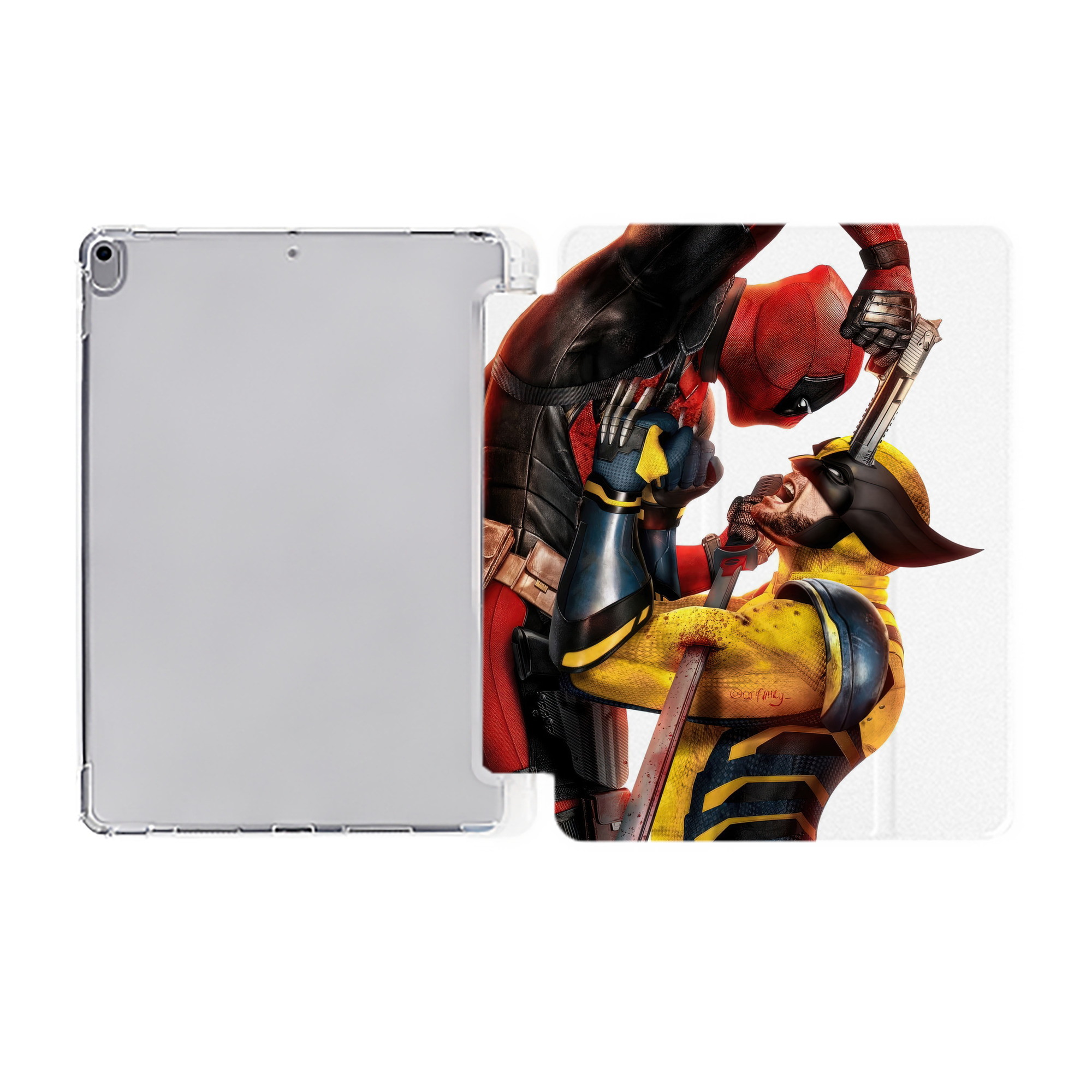 （画像用） Deadpool デッドプール IPad ケース ペン収納付き 三つ折りスタンド PUレザー×シリコン 対応機種9.5/10.5/10.9インチ